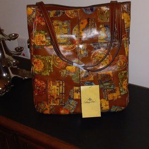 Patricia Nash Vintage Travel Sticker Tote
